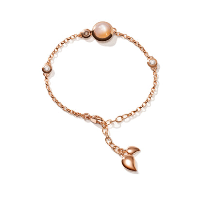 BOUTON Armband Mini Chain 'Camel' small/medium, Roségold • Diamant • Mondstein von Tamara Comolli (B-BOU-c-Cam-sm-rg)