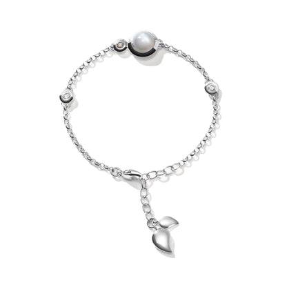 BOUTON Armband Mini Chain 'Camel' small/medium, Weißgold • Diamant • Mondstein von Tamara Comolli (B-BOU-c-Cas-sm-wg)