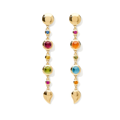 BOUTON Ohrringe Long 'Candy', Gelbgold • Edelsteine von Tamara Comolli (E-BOU-3-Can-Sa-yg)