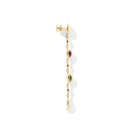 BOUTON Ohrringe Long 'Candy', Gelbgold • Edelsteine von Tamara Comolli (E-BOU-3-Can-Sa-yg)