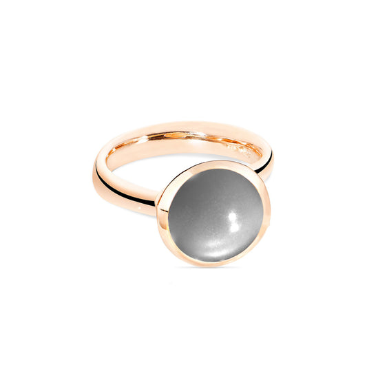 BOUTON Ring large grauer Mondstein, Roségold • Mondstein von Tamara Comolli (R-BOU-l-MoGr-rg)