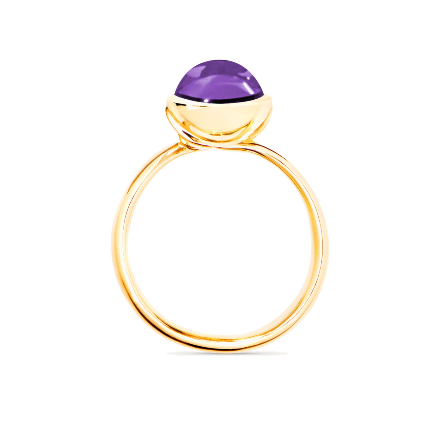 BOUTON Ring small Amethyst, Gelbgold • Amethyst von Tamara Comolli (R-BOU-s-Am-yg)