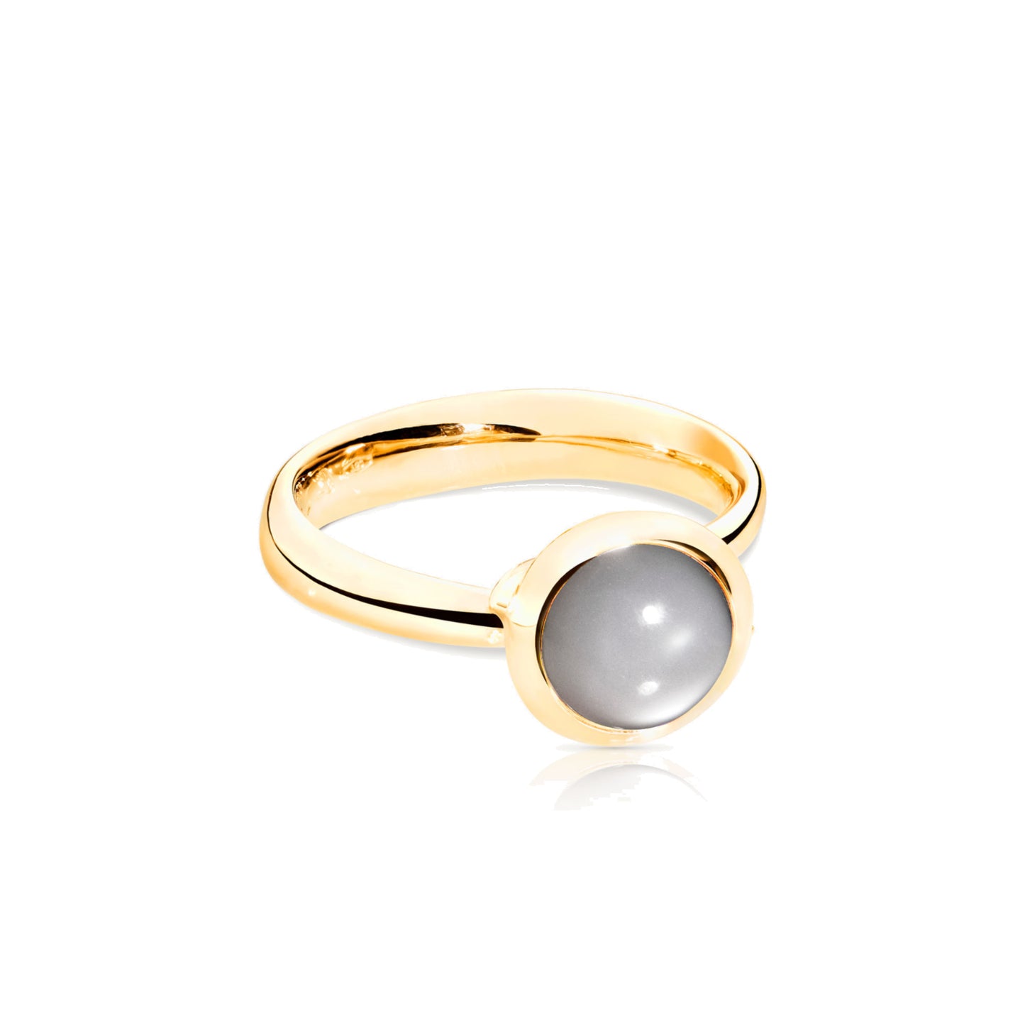 BOUTON Ring small Grauer Mondstein, Gelbgold • Mondstein von Tamara Comolli (R-BOU-s-MoGr-yg)