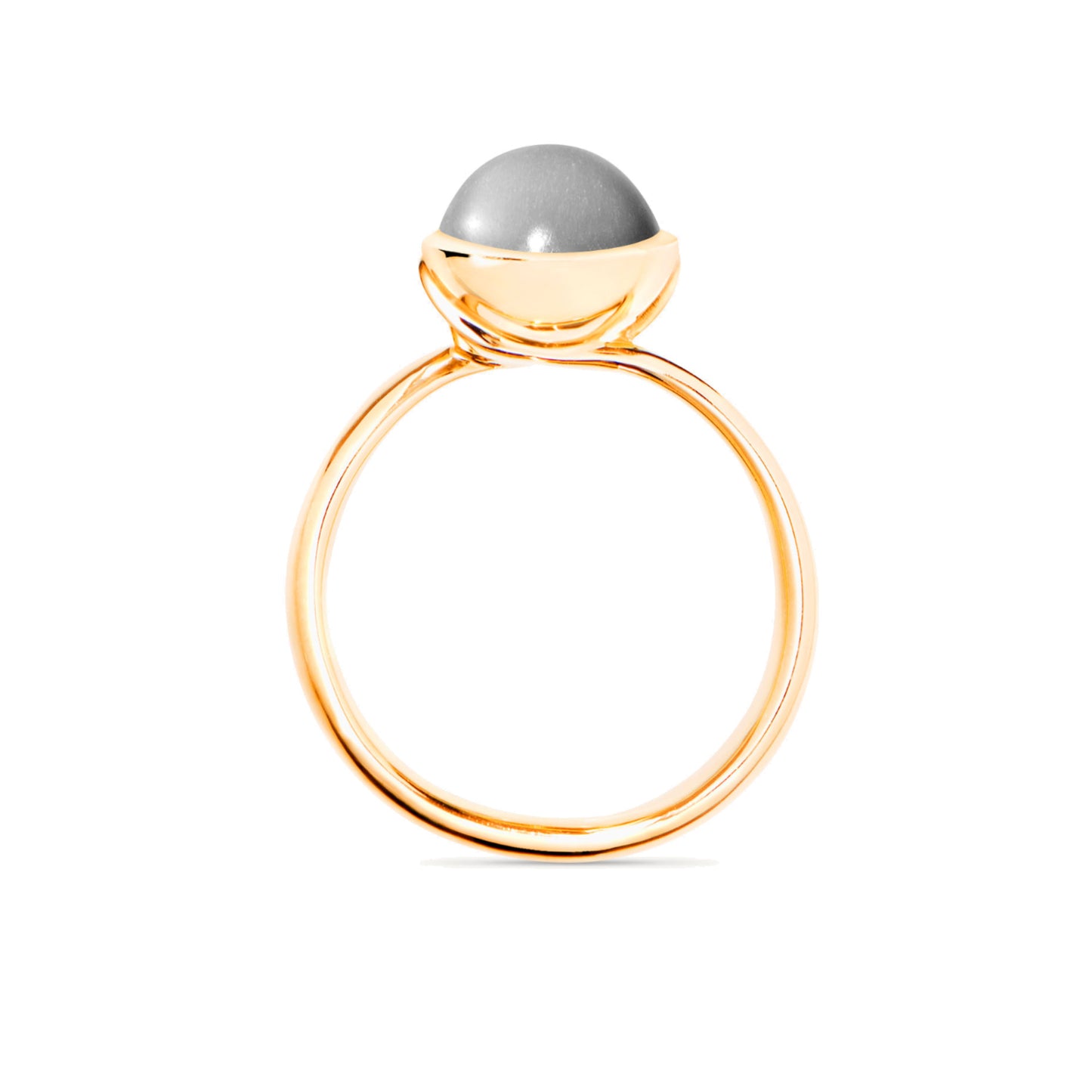 BOUTON Ring small Grauer Mondstein, Gelbgold • Mondstein von Tamara Comolli (R-BOU-s-MoGr-yg)