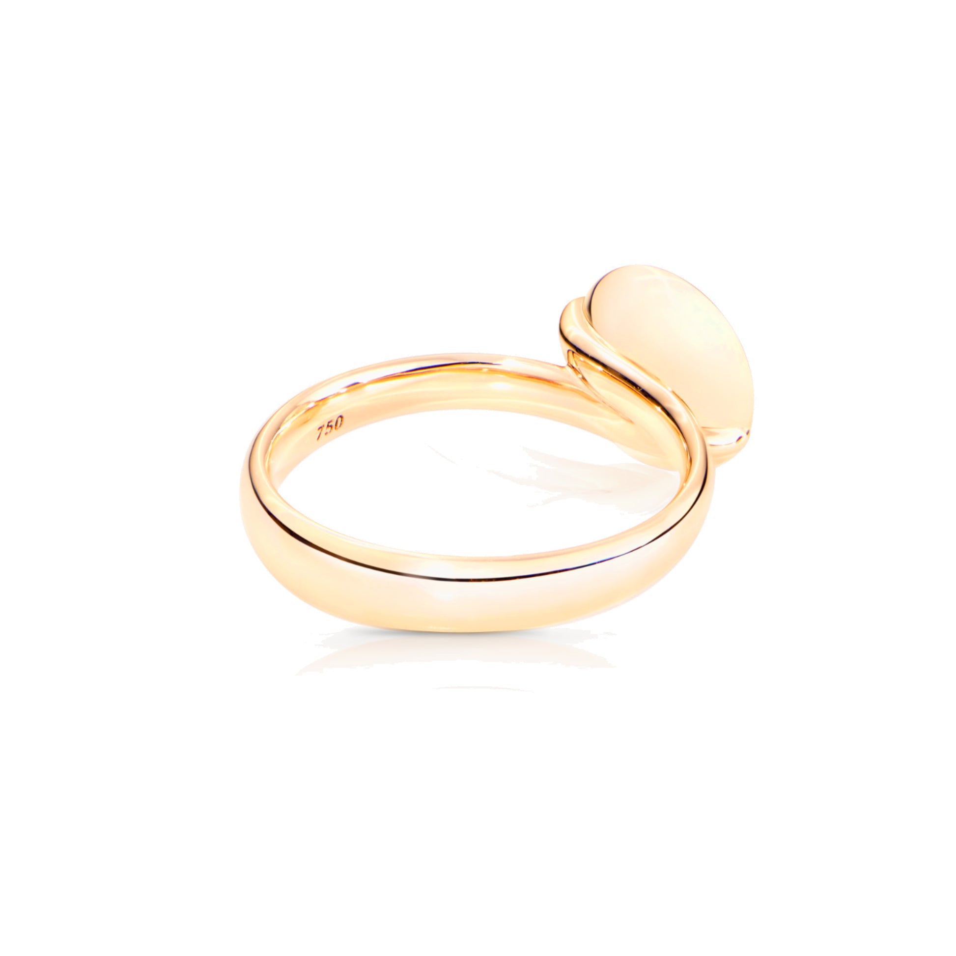 BOUTON Ring small Grauer Mondstein, Gelbgold • Mondstein von Tamara Comolli (R-BOU-s-MoGr-yg)