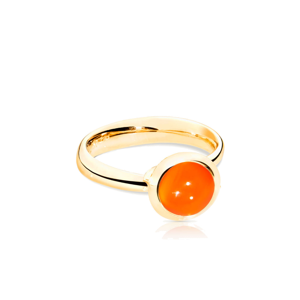 BOUTON Ring small Karneol, Gelbgold • Karneol von Tamara Comolli (R-BOU-s-Carn-yg)