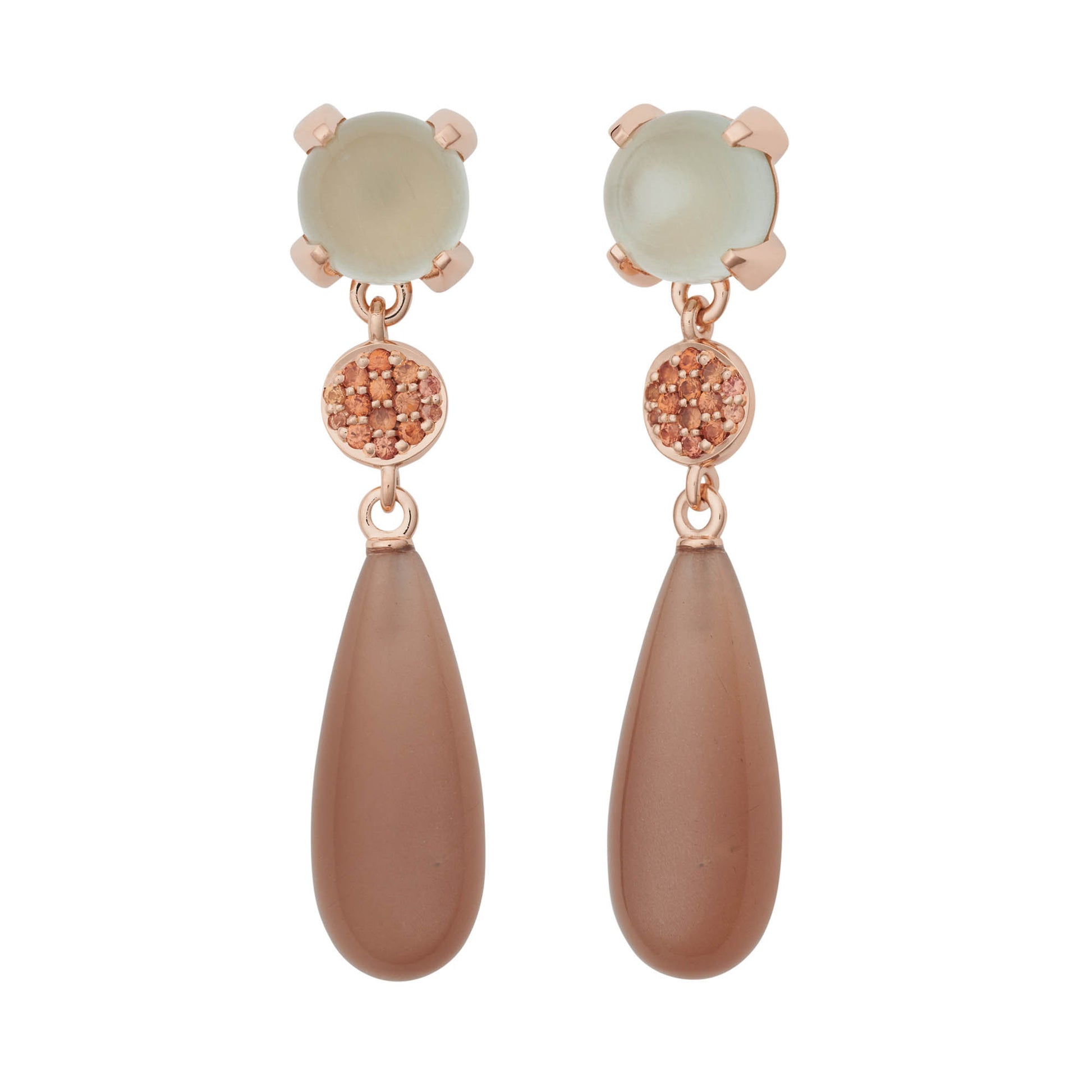 Catch Ohrhänger, Roségold • Mondstein • Saphir von Bron (8OR4858LQCOK2MSD)