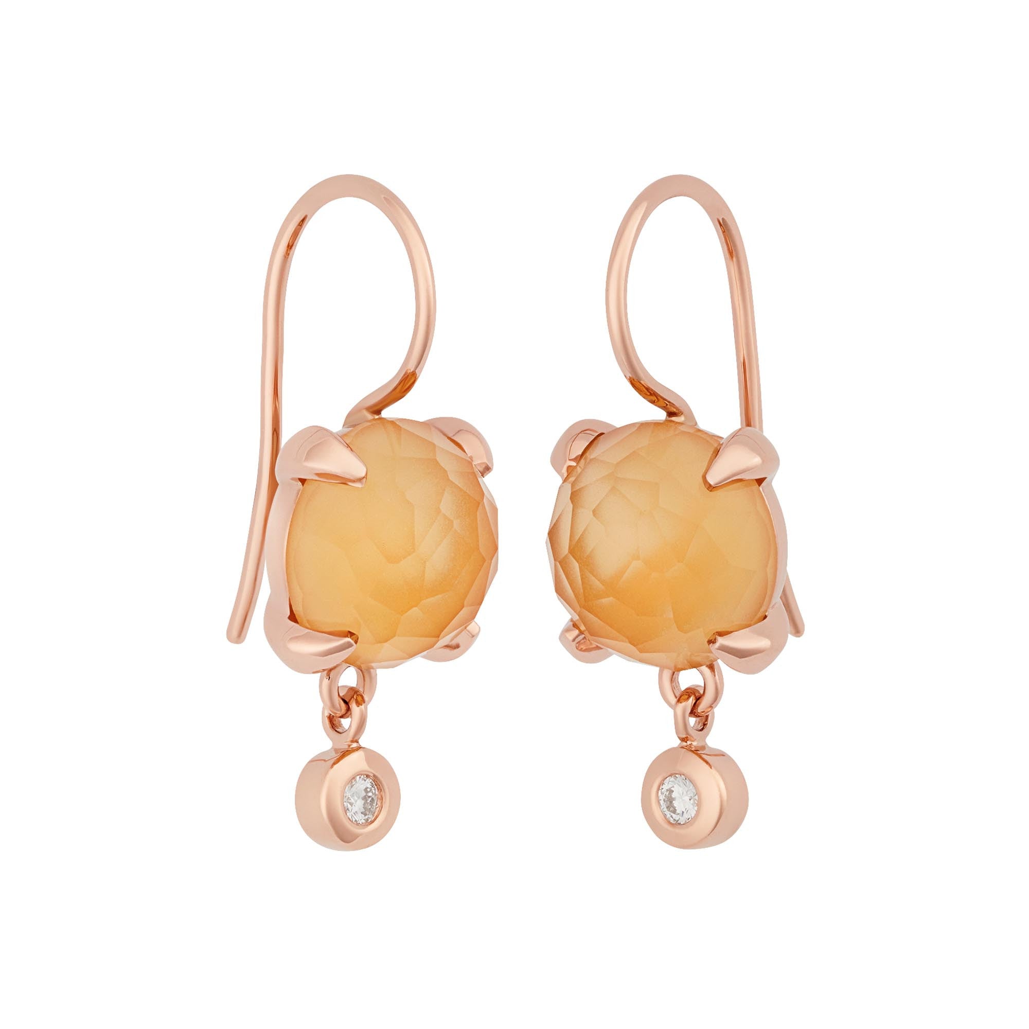 Bron Catch Ohrhänger (8OR4878CIRBR) aus Roségold mit Diamant und Citrin