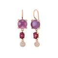 Bron Catch Ohrhänger (8OR4891AMCRHBR) aus Roségold mit Amethyst, Diamant und Rhodolith