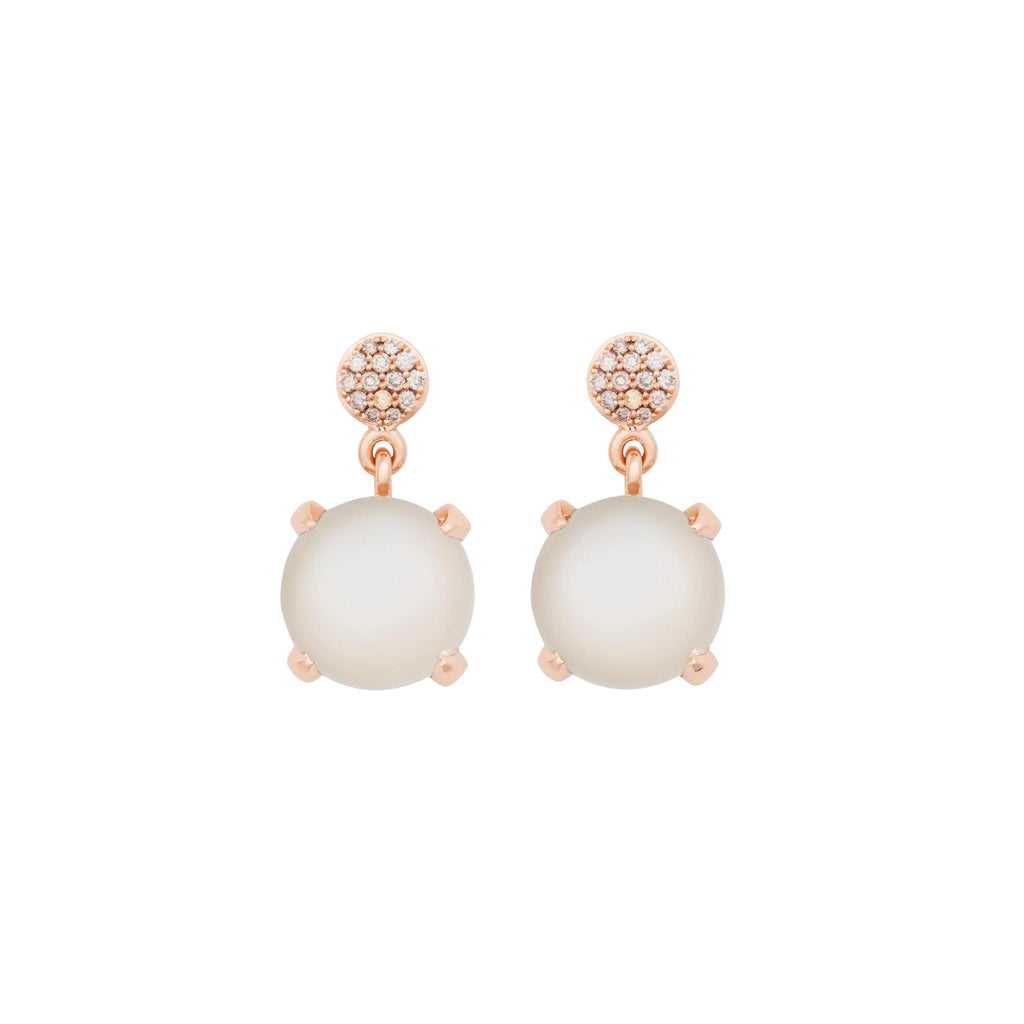 Bron Catch Ohrschmuck (8OR4813CBRMWC) aus Roségold mit Diamant und Mondstein