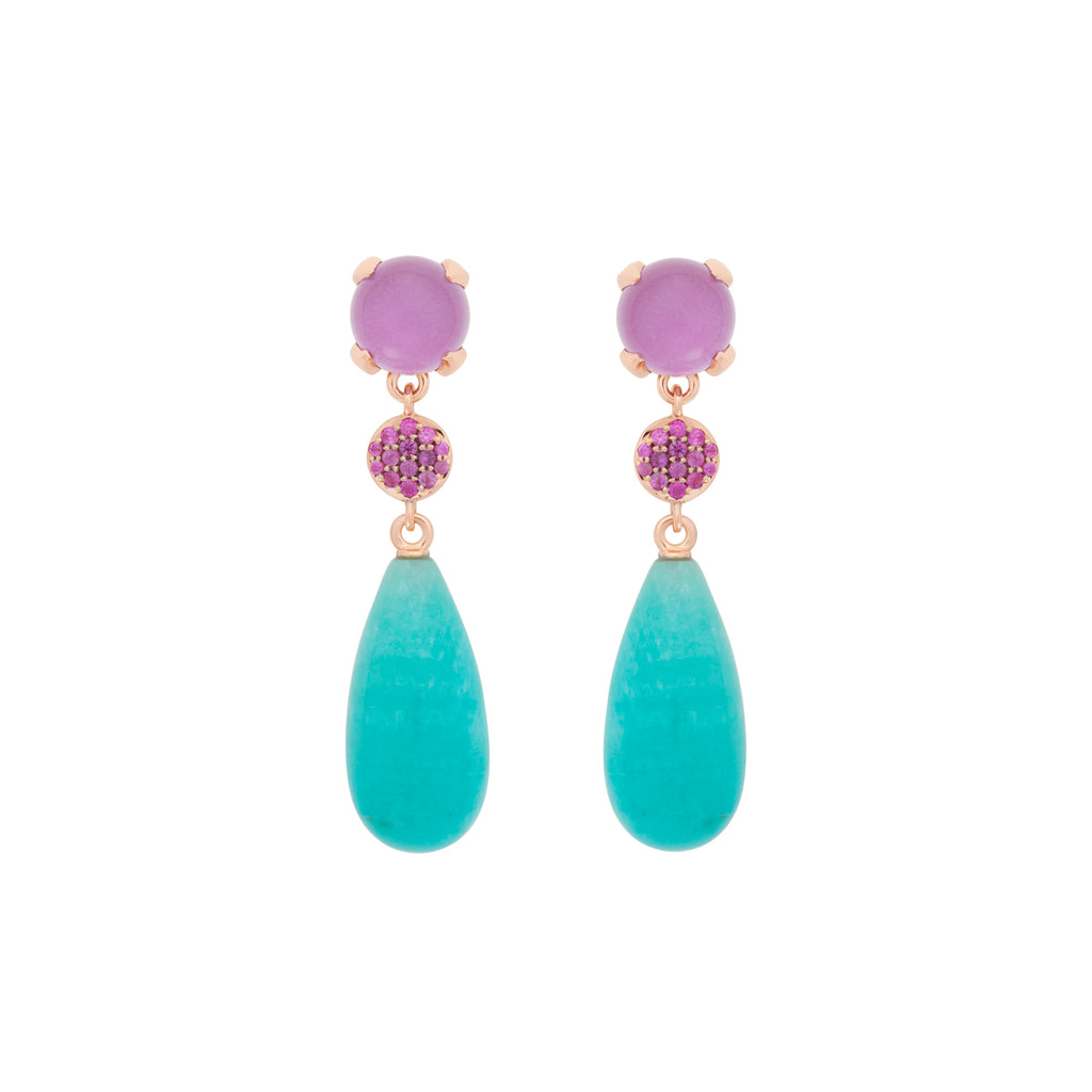 Bron Catch Ohrschmuck (8OR4858AMCRK2AZD) aus Roségold mit Amethyst und Saphir