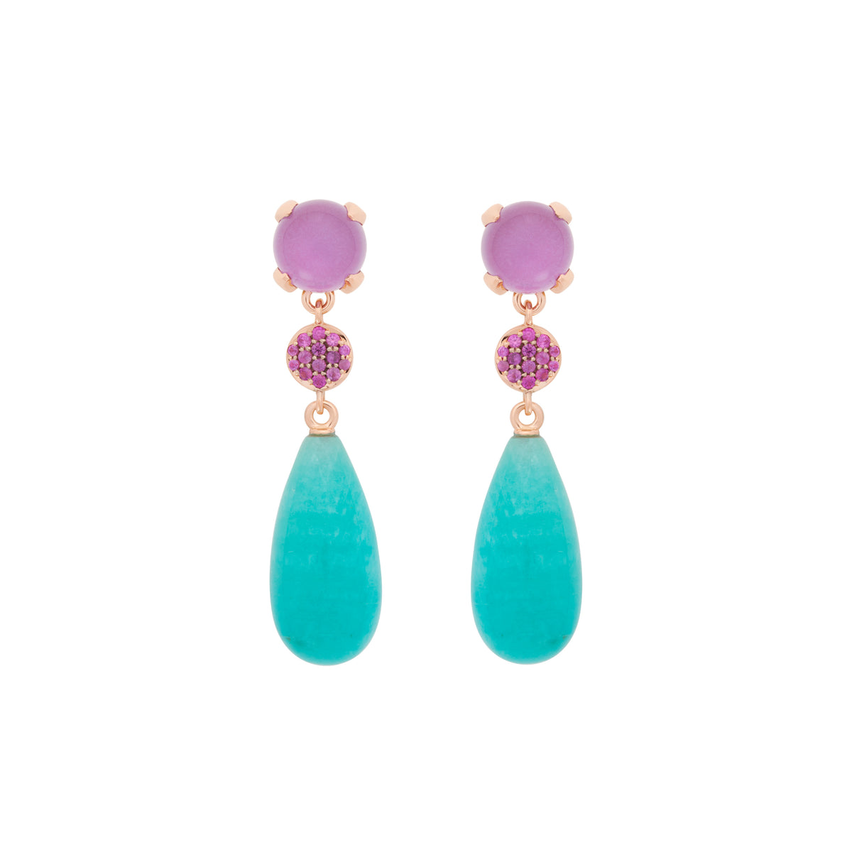 Bron Catch Ohrschmuck (8OR4858AMCRK2AZD) aus Roségold mit Amethyst und Saphir