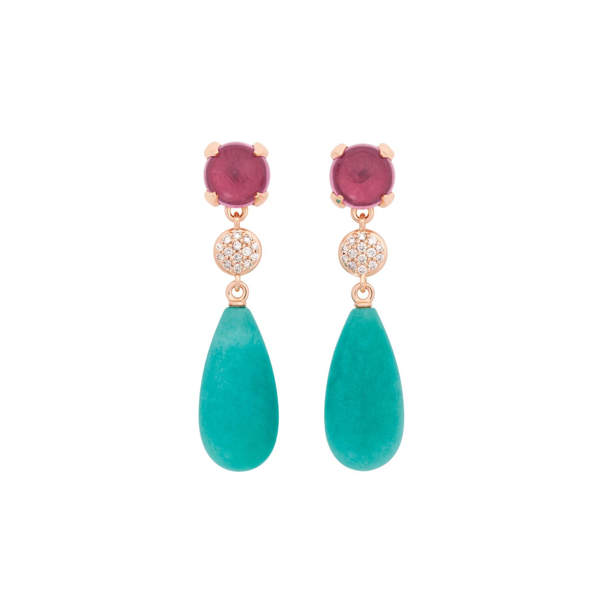 Bron Catch Ohrschmuck (8OR4858RTCBRAZD) aus Roségold mit Diamant und Turmalin