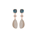 Bron Catch Ohrschmuck (8OR4858TLCCBRMGBF) aus Roségold mit Diamant, Mondstein und Topas