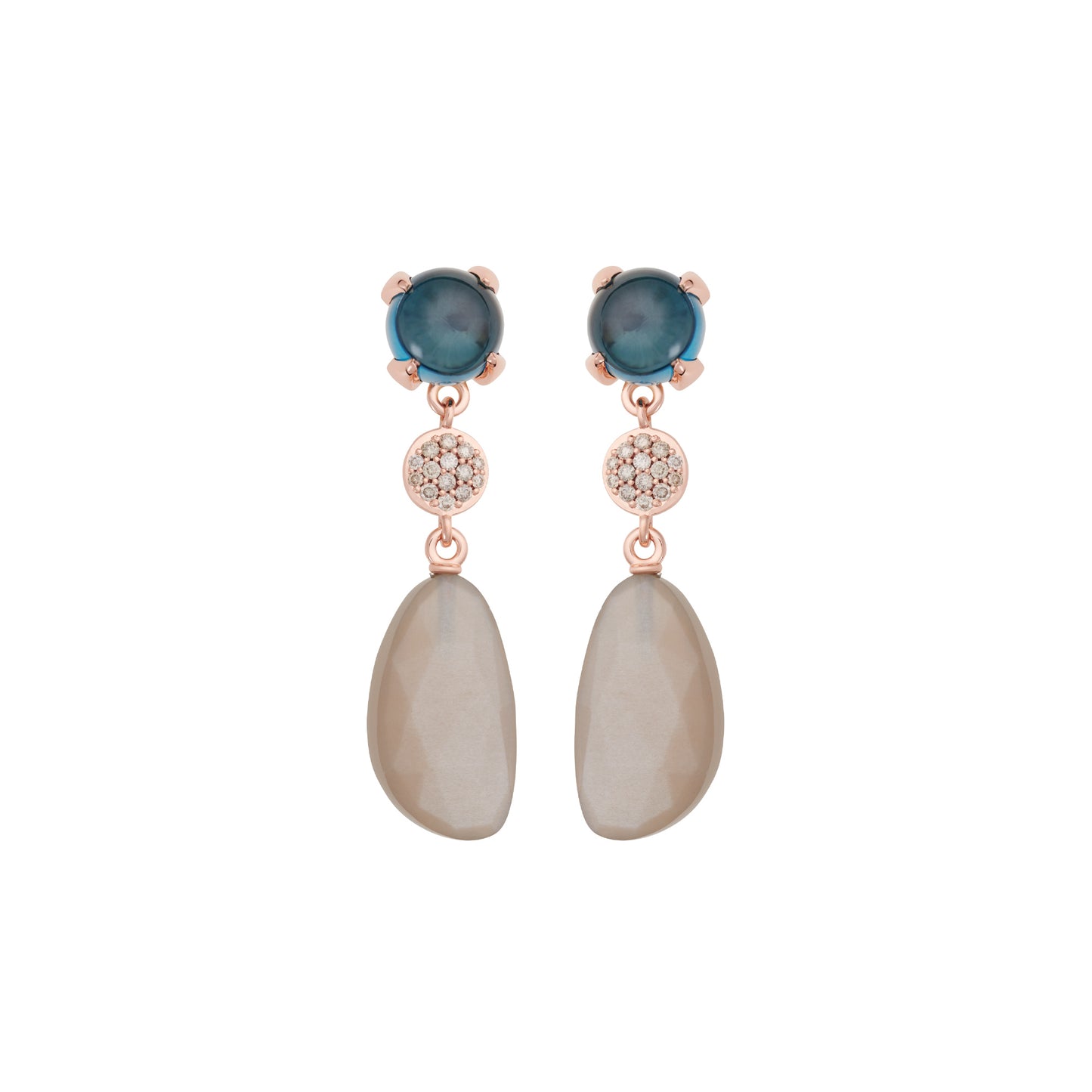 Catch Ohrschmuck, Roségold • Diamant • Mondstein von Bron (8OR4858TLCCBRMGBF)