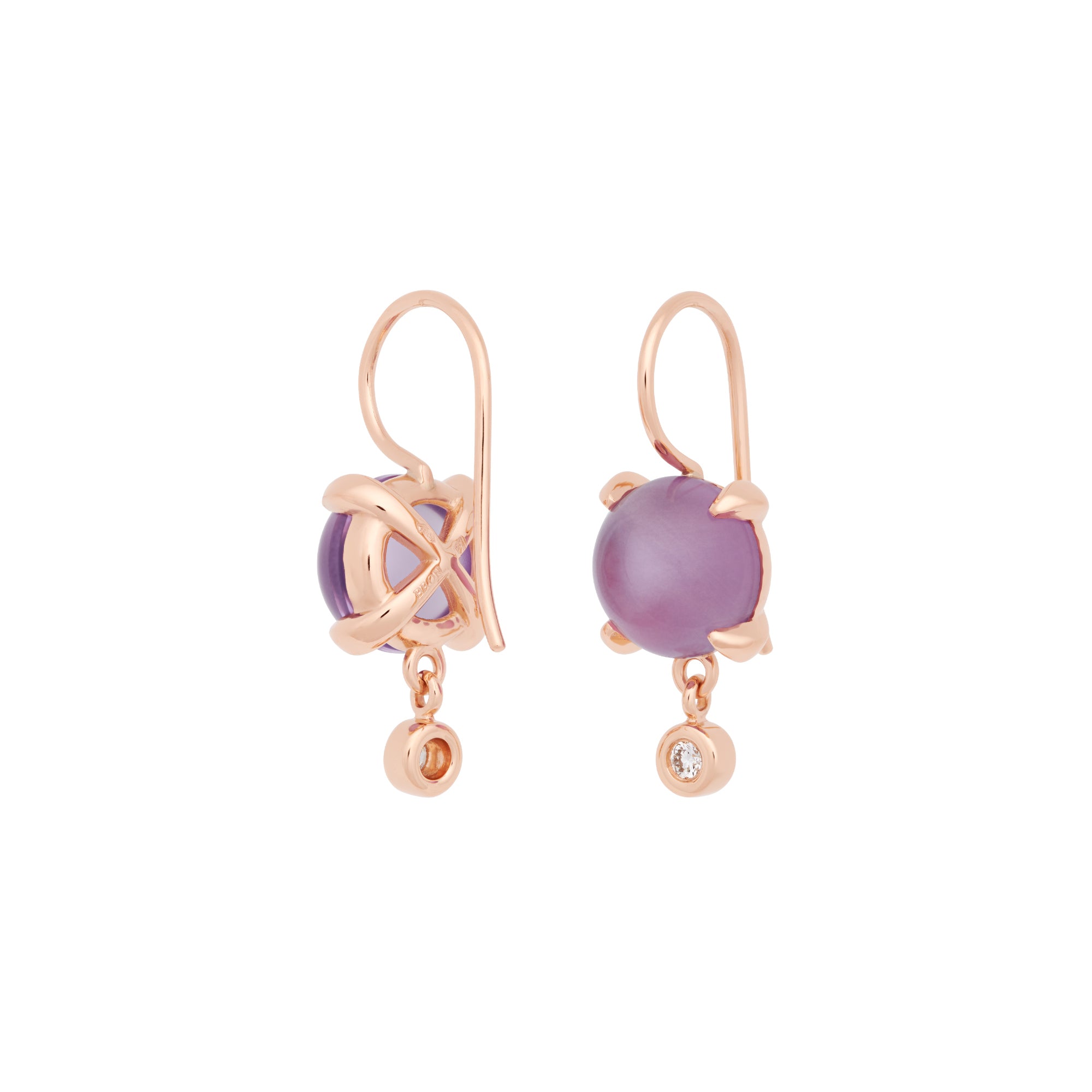 Bron Catch Ohrschmuck (8OR4878AMCBR) aus Roségold mit Amethyst und Diamant