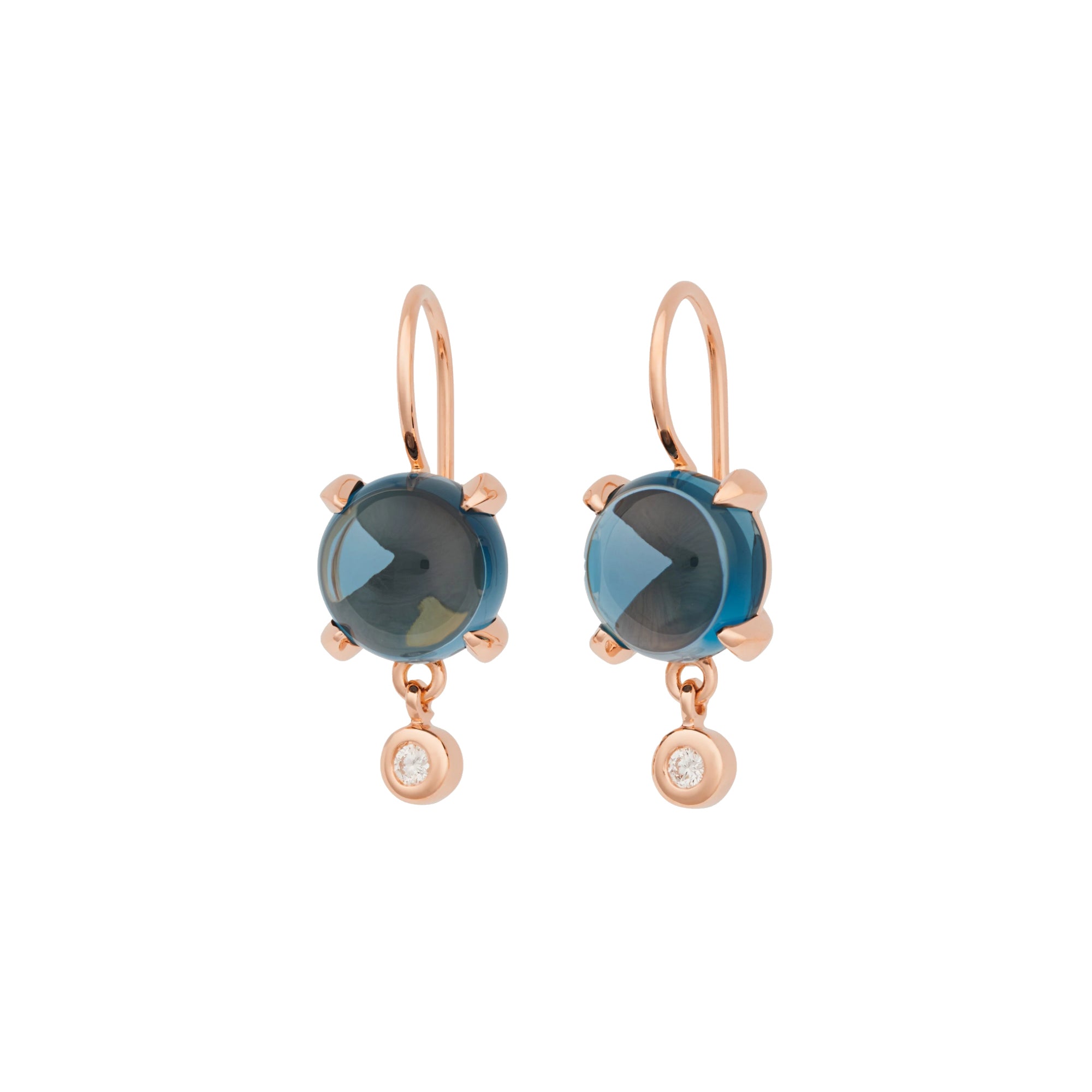 Bron Catch Ohrschmuck (8OR4878TLCBR) aus Roségold mit Diamant und Topas