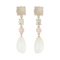 Bron Catch Ohrschmuck (8OR4890LQLQBRMW) aus Roségold mit Diamant, Mondstein und Quarz