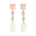 Bron Catch Ohrschmuck (8OR4890RQRBBRMW) aus Roségold mit Diamant, Mondstein und Rosenquarz