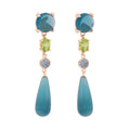Bron Catch Ohrschmuck (8OR4890TLPENKTL) aus Roségold mit Peridot, Saphir und Topas