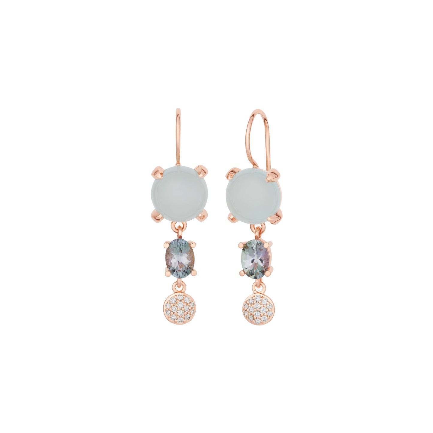 Catch Ohrschmuck, Roségold • Edelsteine von Bron (8OR4891AQCTBBR)