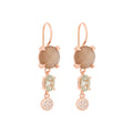 Bron Catch Ohrschmuck (8OR4891MGBLQBR) aus Roségold mit Diamant, Mondstein und Quarz