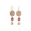 Bron Catch Ohrschmuck (8OR4891MGBSPCBR) aus Roségold mit Diamant, Mondstein und Spinell