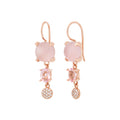 Bron Catch Ohrschmuck (8OR4891RQCRBBR) aus Roségold mit Diamant und Rosenquarz