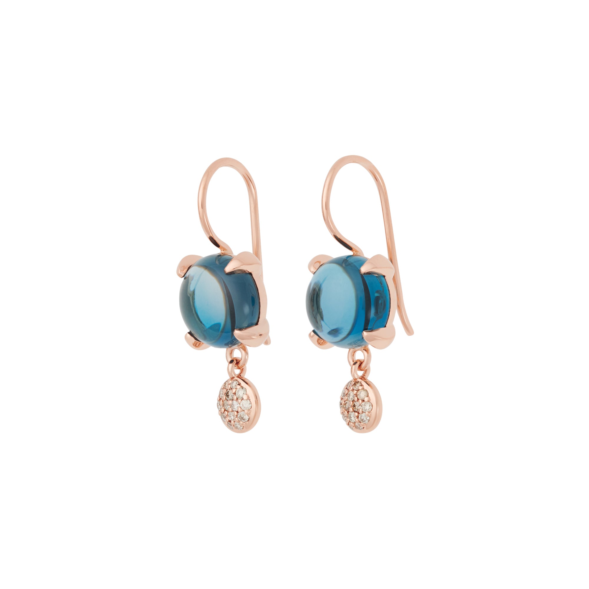 Bron Catch Ohrschmuck (8OR4892TLCCBR) aus Roségold mit Diamant und Topas