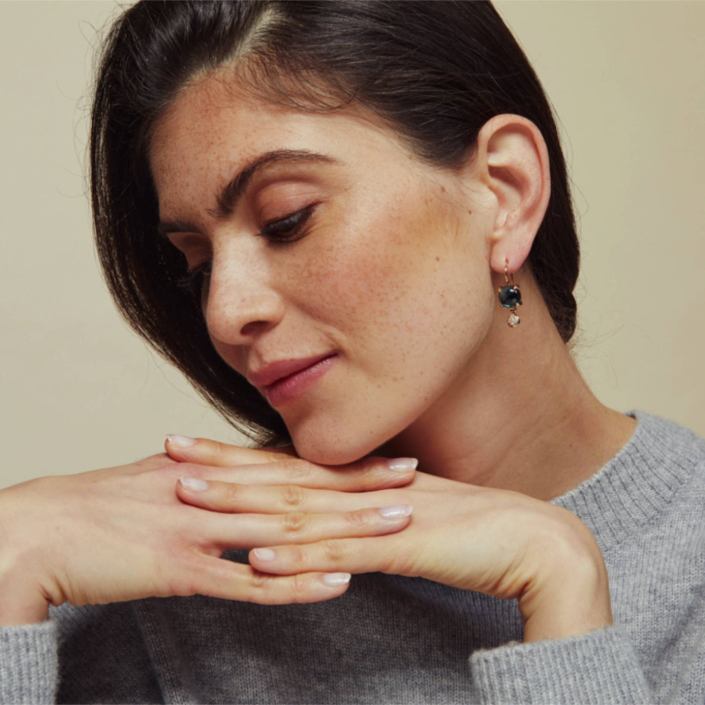 Bron Catch Ohrschmuck (8OR4892TLCCBR) aus Roségold mit Diamant und Topas