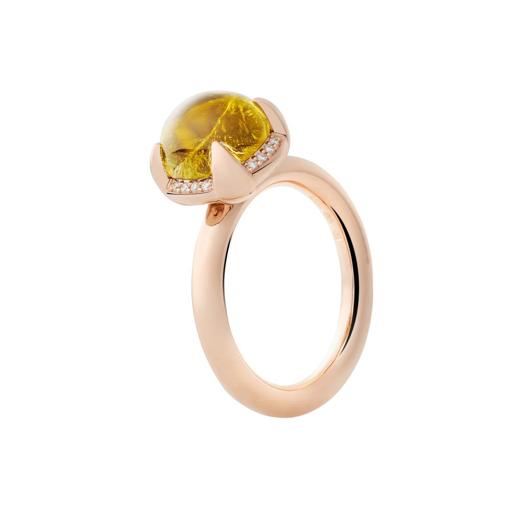 Bron Catch Ring (4RR4881YTCBR) aus Roségold mit Diamant und Turmalin
