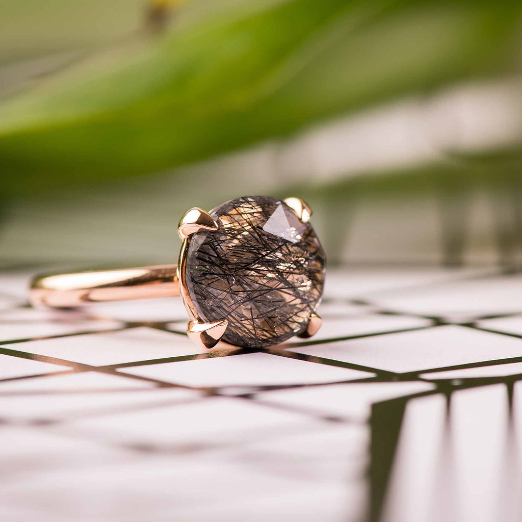 Bron Catch Ring (8RR4782QBB) aus Roségold mit Rutilquarz