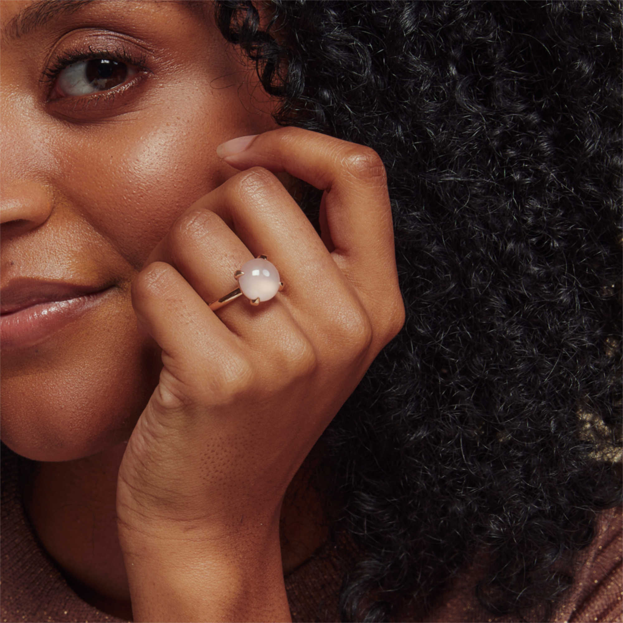 Bron Catch Ring (8RR4783RQC) aus Roségold mit Rosenquarz