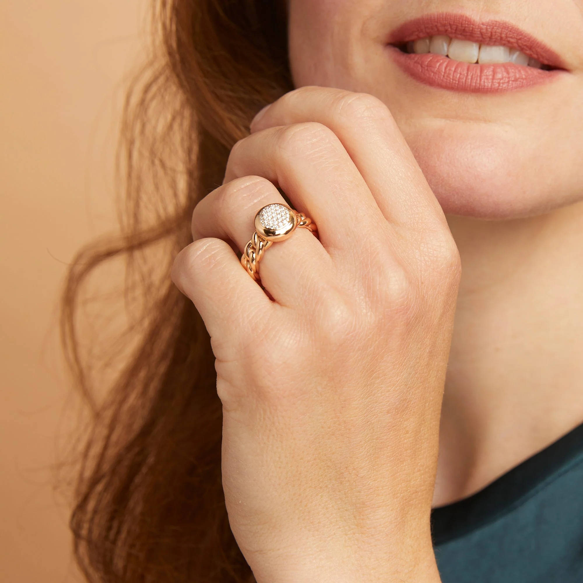 Bron Classico Ring (8RR4853BR) aus Roségold mit Diamant