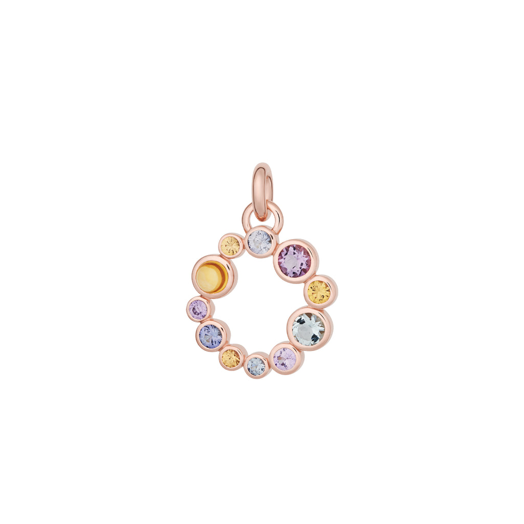 Bron Confetti Anhänger (8HR3437MKAMAQCI) aus Roségold mit Amethyst, Aquamarin, Citrin und Saphir