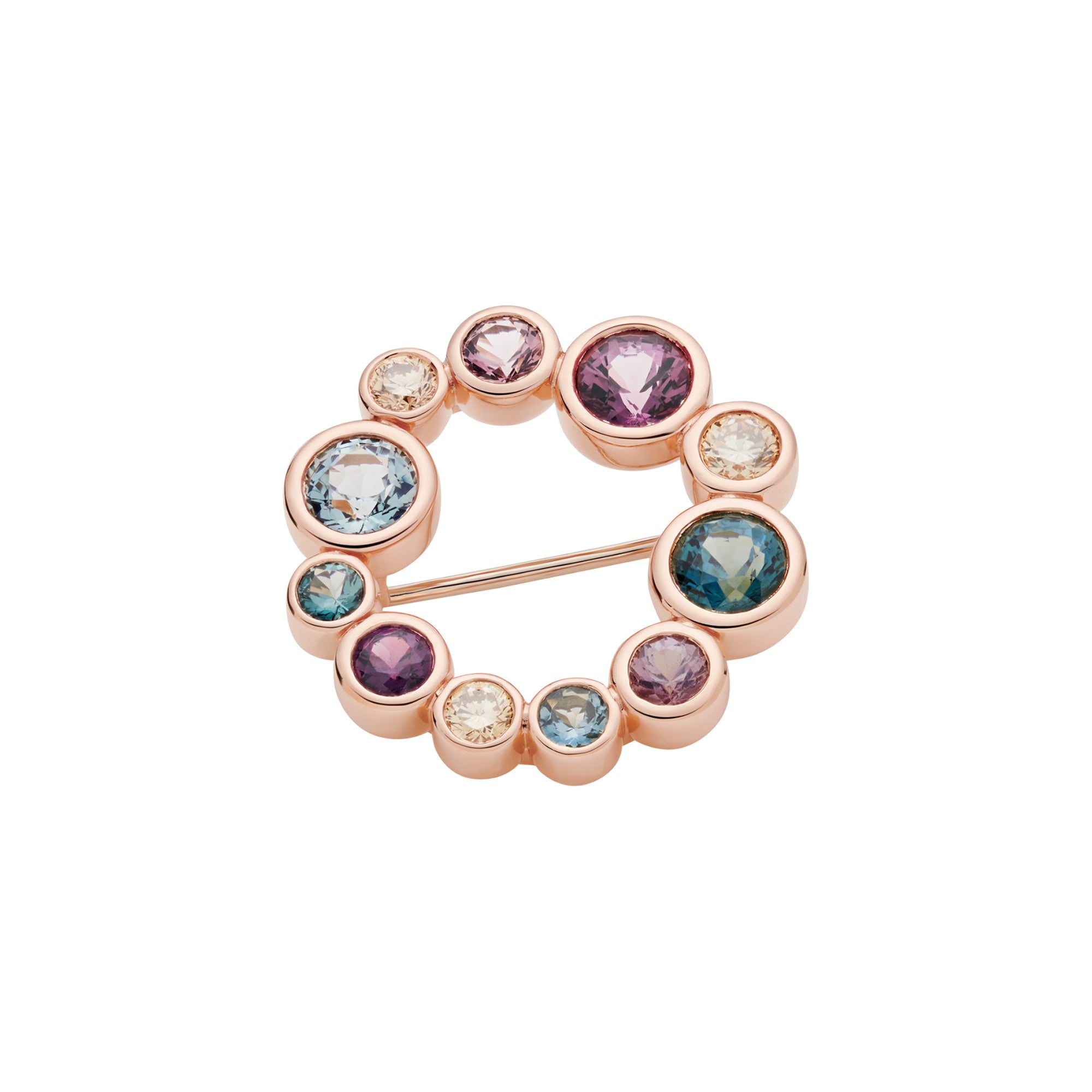 Bron Confetti Brosche (8BR1281SPCBR) aus Roségold mit Diamant und Spinell