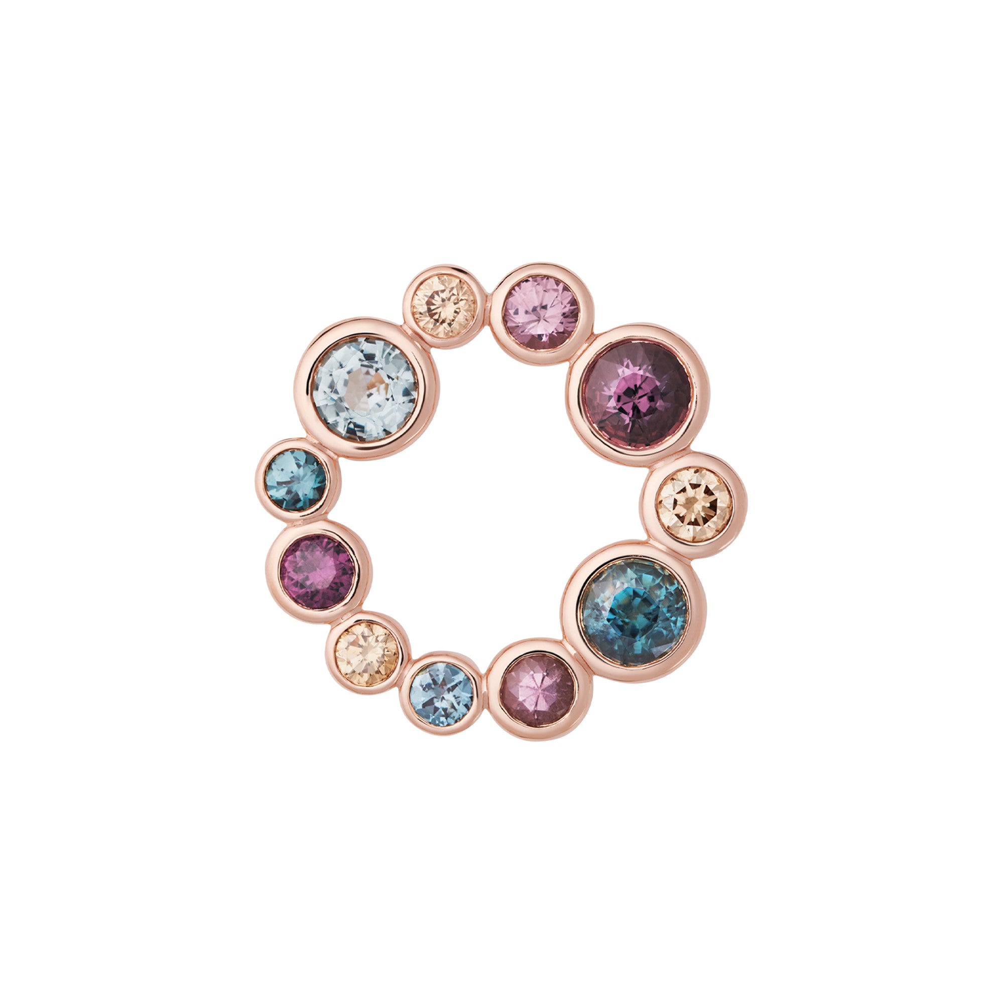 Bron Confetti Brosche (8BR1281SPCBR) aus Roségold mit Diamant und Spinell