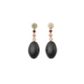 Bron Confetti Ohrschmuck (8OR4814KIWIONRD) aus Roségold mit Diamant, Onyx und Saphir