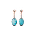 Bron Confetti Ohrschmuck (8OR4814SILKTLRD) aus Roségold mit Diamant, Saphir und Topas