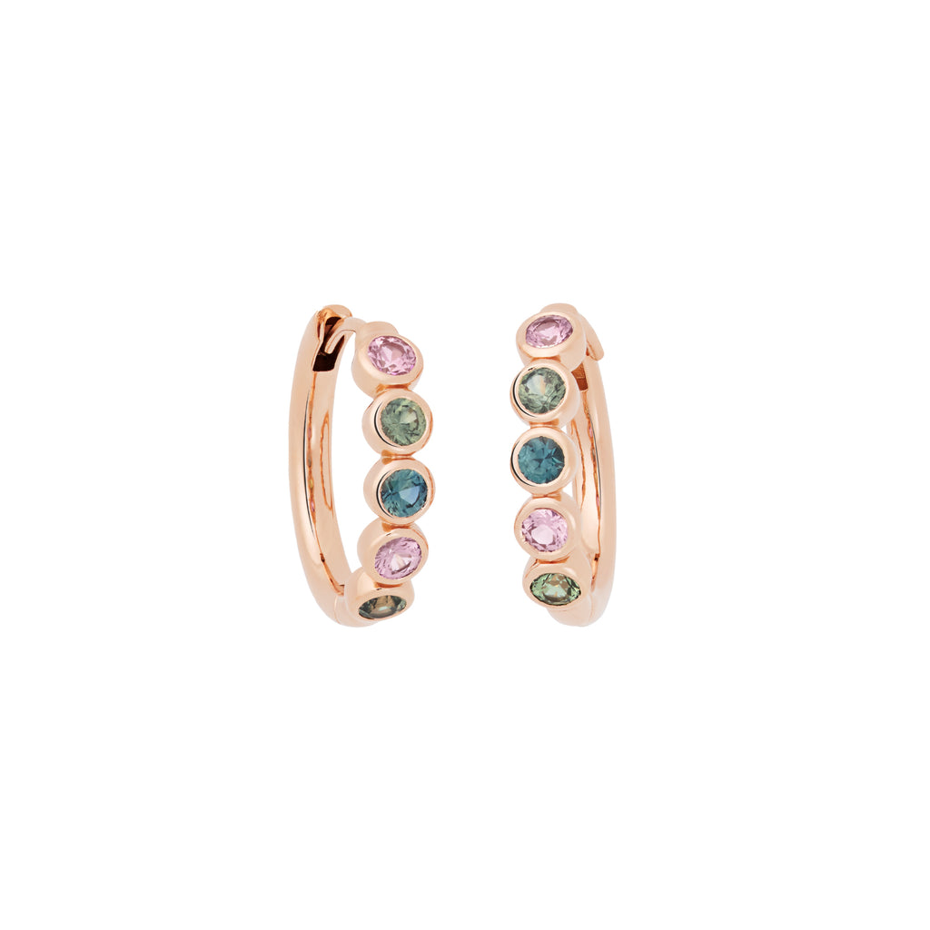 Bron Confetti Ohrschmuck (8OR4899BRAVO) aus Roségold mit Saphir und Turmalin