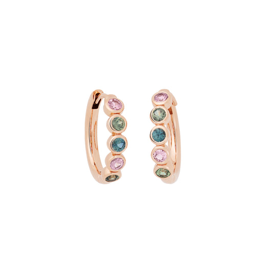 Confetti Ohrschmuck, Roségold • Saphir • Turmalin von Bron (8OR4899BRAVO)