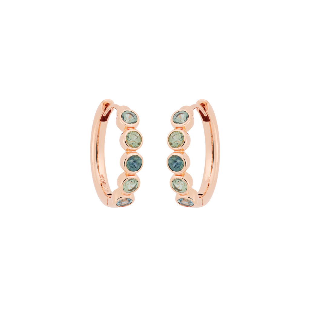 Bron Confetti Ohrschmuck (8OR4899WAVE) aus Roségold mit Saphir