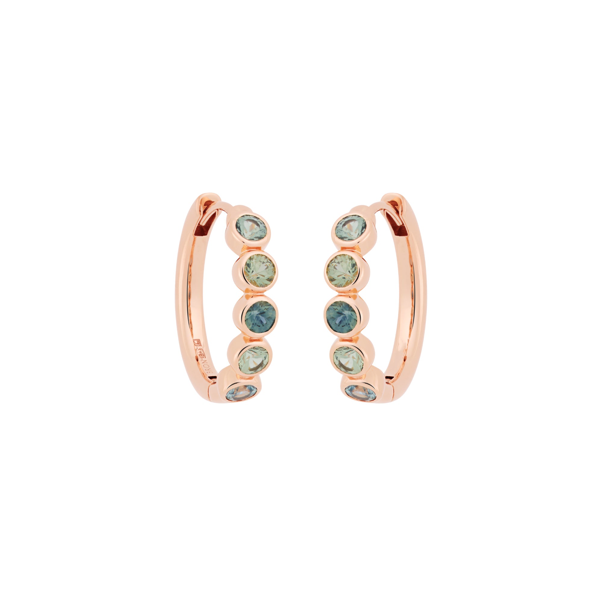 Bron Confetti Ohrschmuck (8OR4899WAVE) aus Roségold mit Saphir