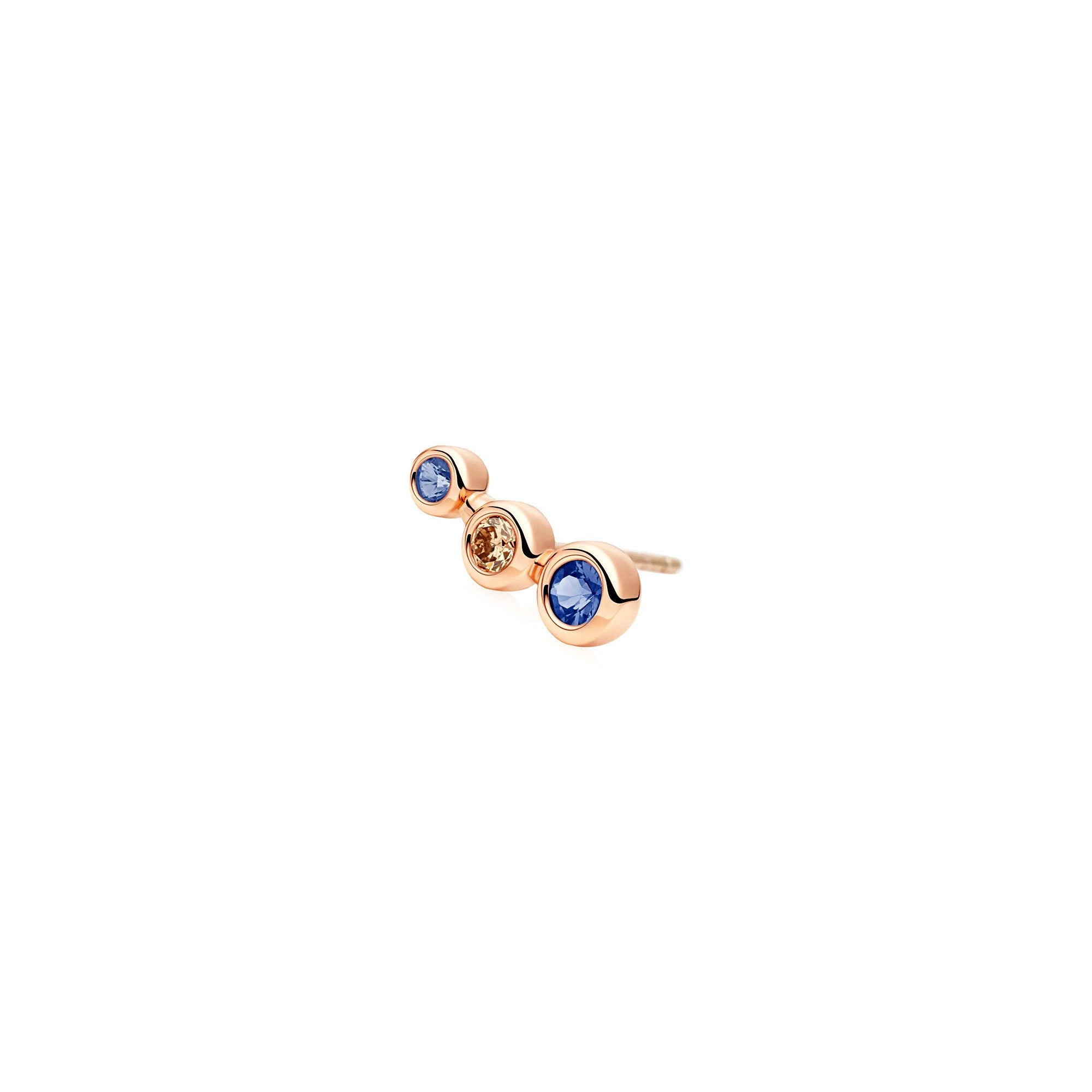 Bron Confetti Ohrstecker (8OR4874CSCBR-L) aus Roségold mit Diamant und Saphir