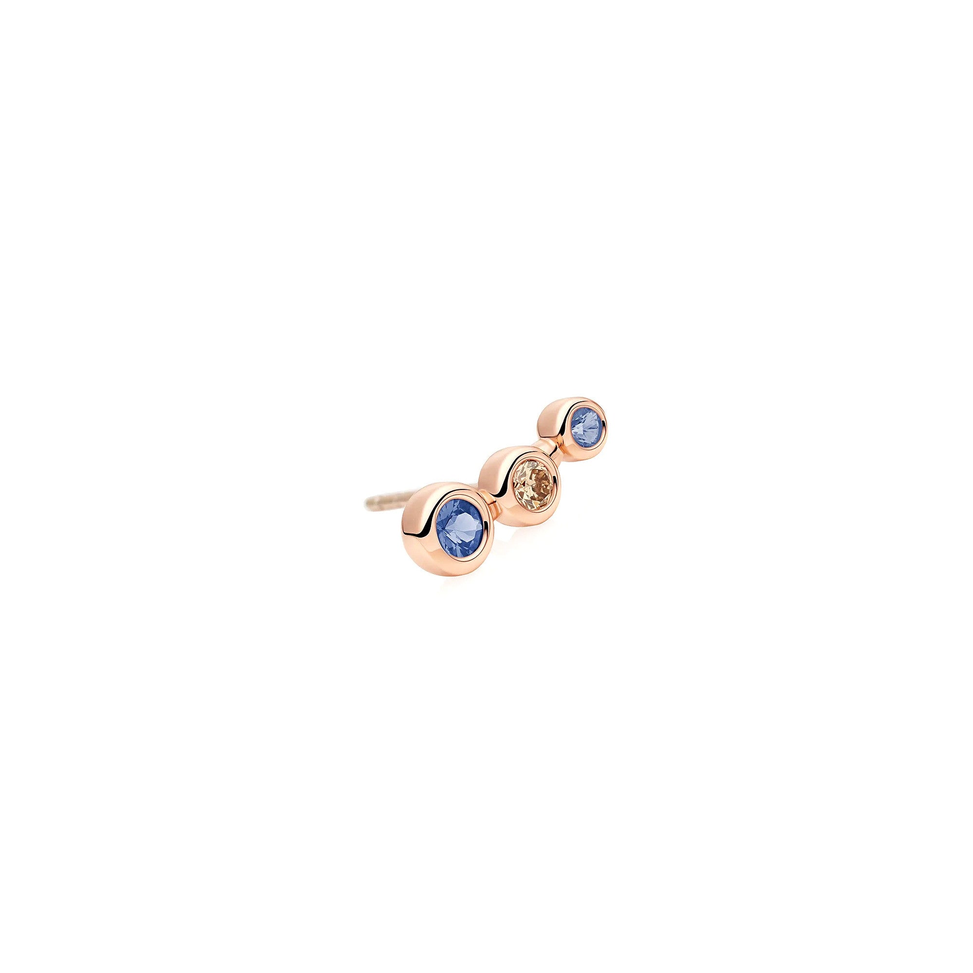 Bron Confetti Ohrstecker (8OR4874CSCBR-R) aus Roségold mit Diamant und Saphir