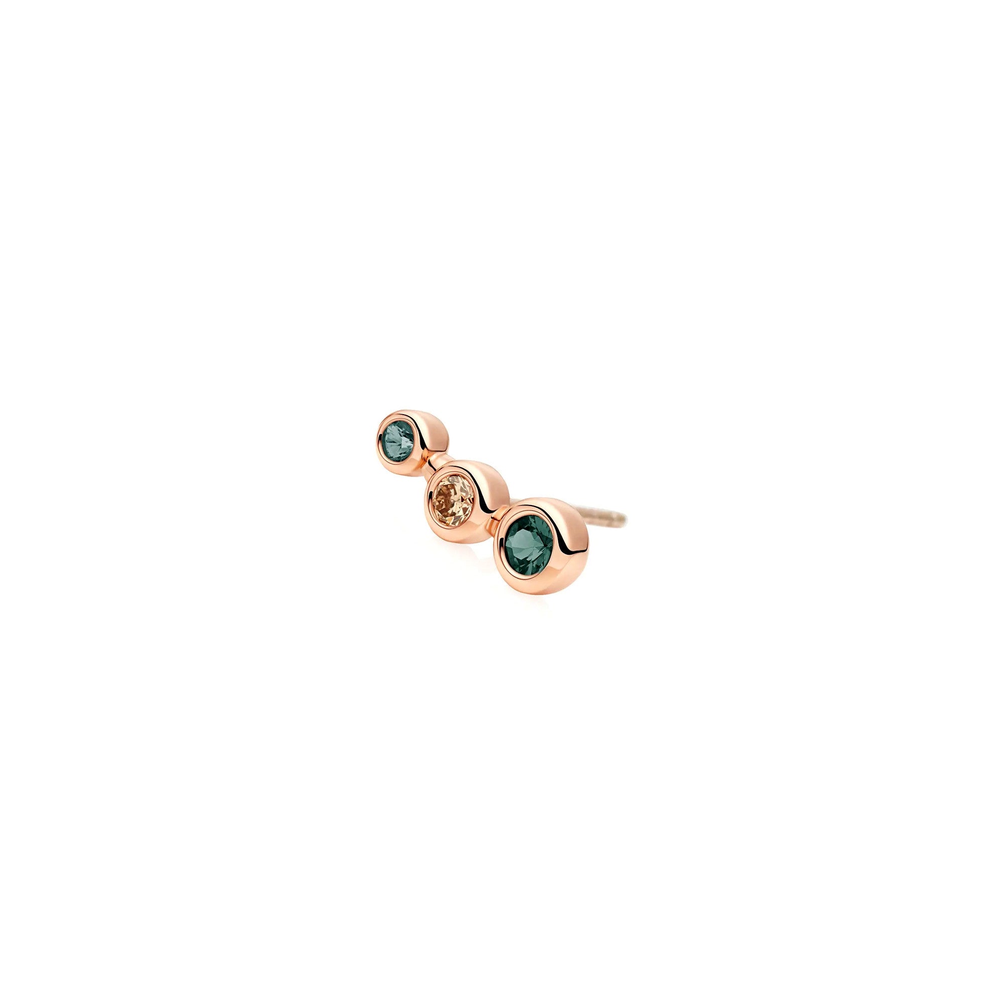 Bron Confetti Ohrstecker (8OR4874PKCBR-L) aus Roségold mit Diamant und Saphir