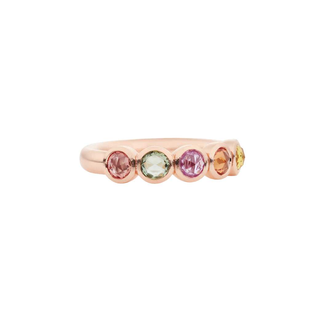 Bron Confetti Ring (8RR4866ZEST) aus Roségold mit Saphir