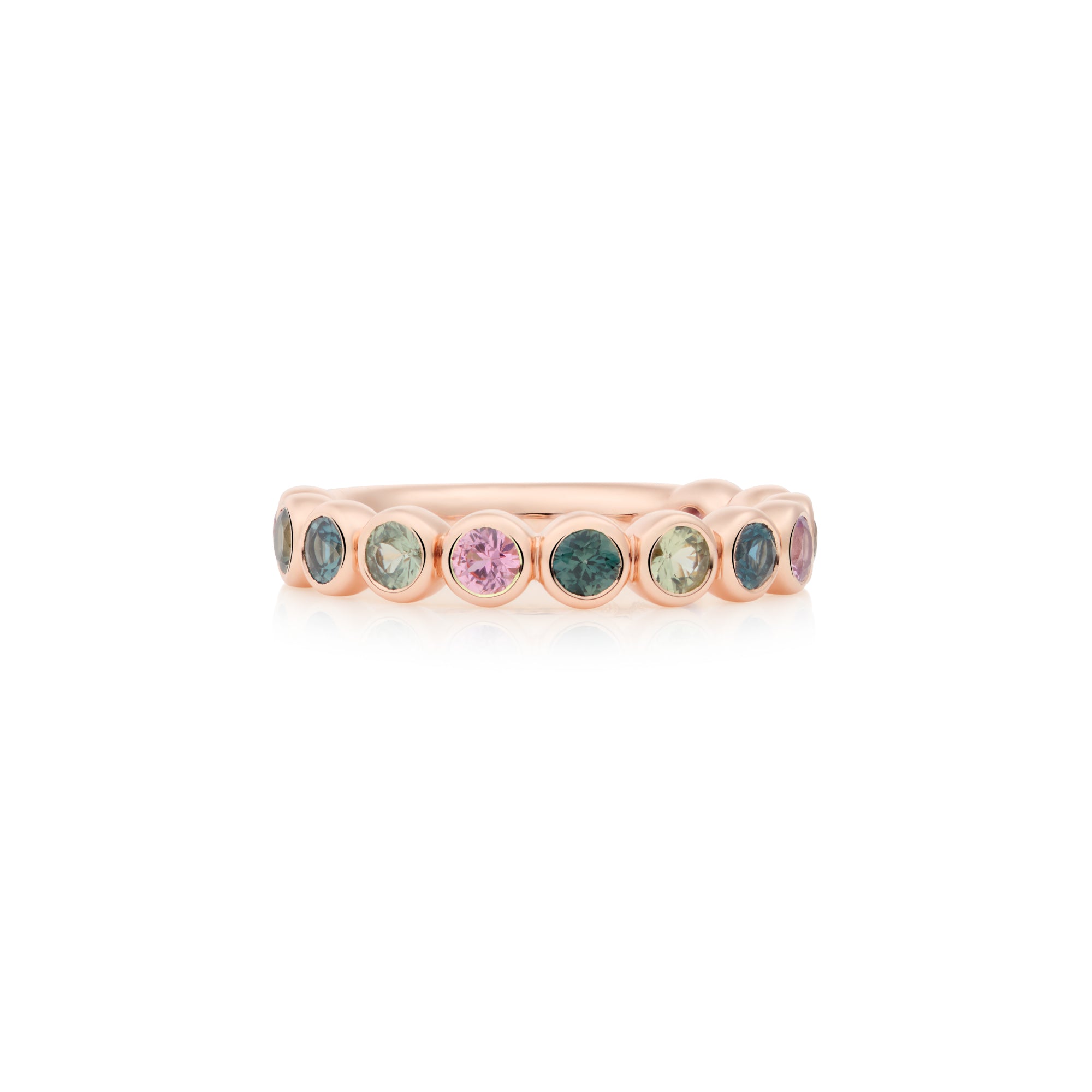 Bron Confetti Ring (8RR4872BRAVO) aus Roségold mit Saphir