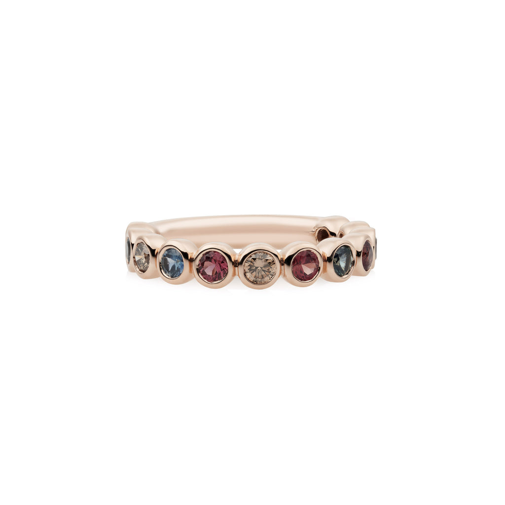 Bron Confetti Ring (8RR4872MAX) aus Roségold mit Diamant und Saphir