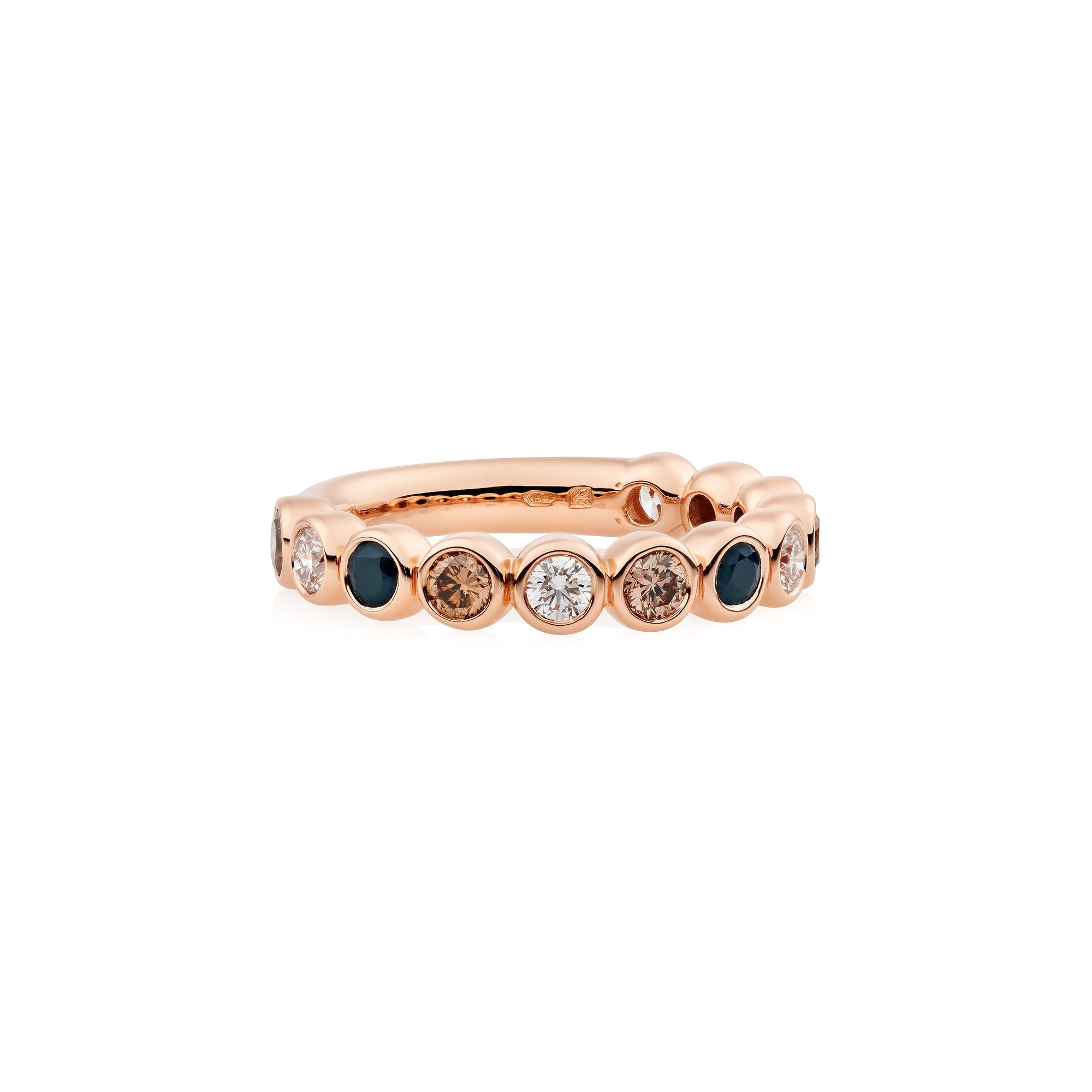 Bron Confetti Ring (8RR4872TUX) aus Roségold mit Diamant und Saphir